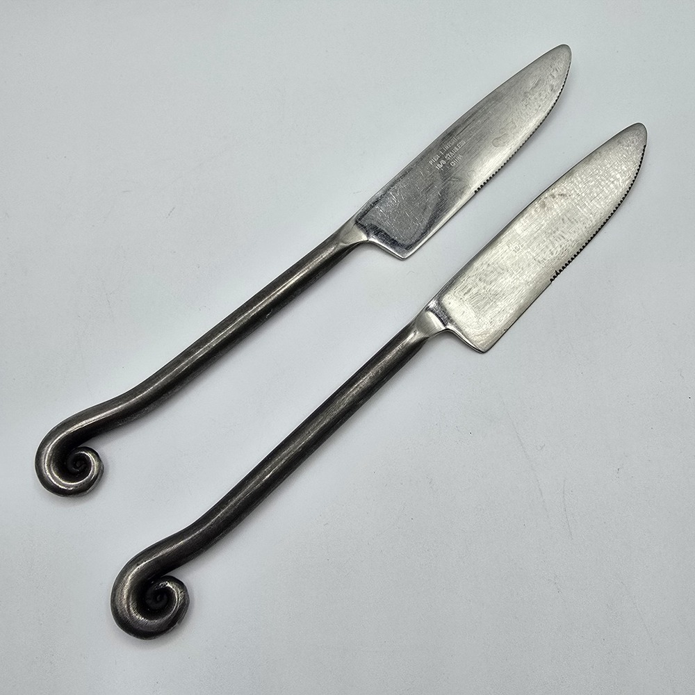 LILY 2 Dinner‎ Butter Knives Coiled Handle Stainless Pier 1 Imports